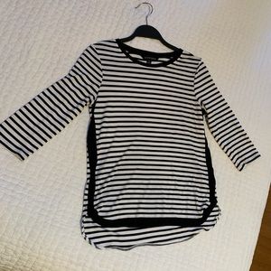 Black striped spandex blouse